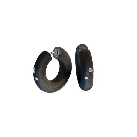 Brillant-Creolen aus Kautschuk, O9021