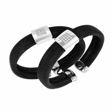 1 Brillantarmspange Milanaise schwarz, 06822