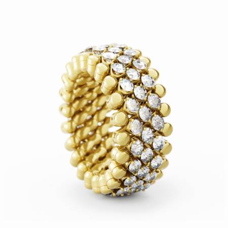 RMS 5M2 YG WD, Ring Multi-Size, 5 Reihen, Gelbgold, weisse Diamanten