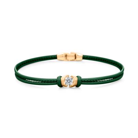 Colortaire Armband, 111 CTX01 30, Gelbgold, 0,30 ct, Bandfarbe 'ForestGreen'