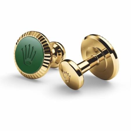 Rolex Manschettenknöpfe geriffelt grün, GG, A1038GREEN