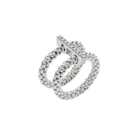 74008AX_BB_B_XBX_00L, Flex’it-Ring mit doppeltem Mesh u. dekorativer Brücke mit Diamantpavé, Gr. L, 0,15 ct