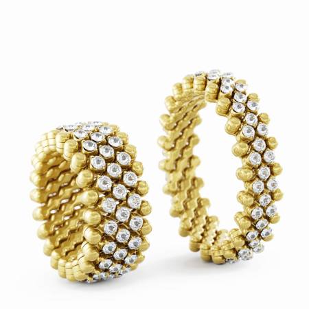 RMS 5M2 YG WD, Ring Multi-Size, 5 Reihen, Gelbgold, weisse Diamanten