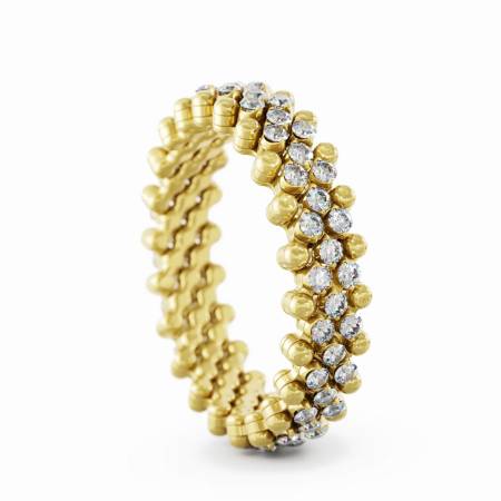RMS 5M2 YG WD, Ring Multi-Size, 5 Reihen, Gelbgold, weisse Diamanten