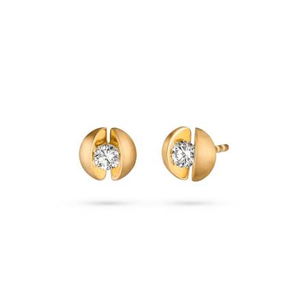 117 CALL2 10,  Calla Ohrstecker, Gelbgold, 2 Brillanten 0,105ct