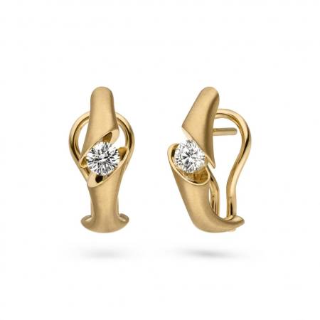 117 CALOC 20, Calla Ohrclip, Gelbgold, 2 Brillanten zus. 0,40ct