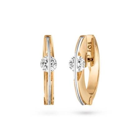 L1056, Liberté Ohrschmuck, Gelbgold, frei beweglicher Brillant