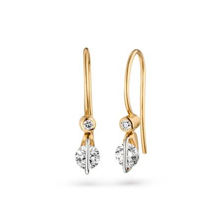 L1041, Liberté Ohrhänger, Gelbgold, frei beweglicher Brillant