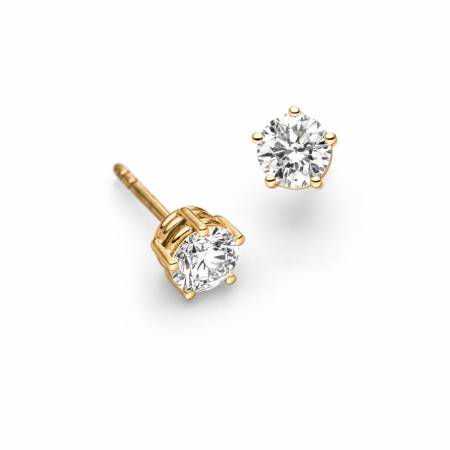Diamant-Ohrstecker in Gelbgold