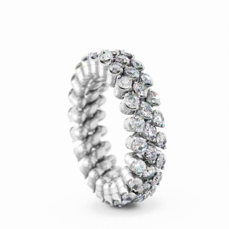 RMS 3F2 WG WD, Ring Multisize, 3 Reihen, Weißgold, weiße Diamanten 0,02 ct