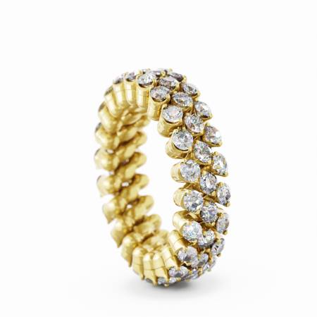 RMS 3F2 YG WD, Ring Multisize, 3 Reihen, Gelbgold, weiße Diamanten 0,02 ct