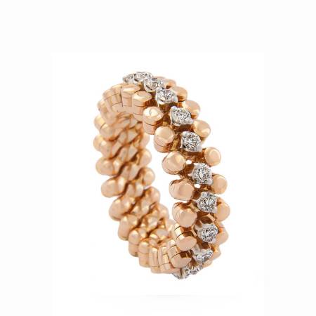 RMS 3M2 RG WD, Ring Multi-Size, 3 Reihen, Roségold, weisse Diamanten 0,02 ct