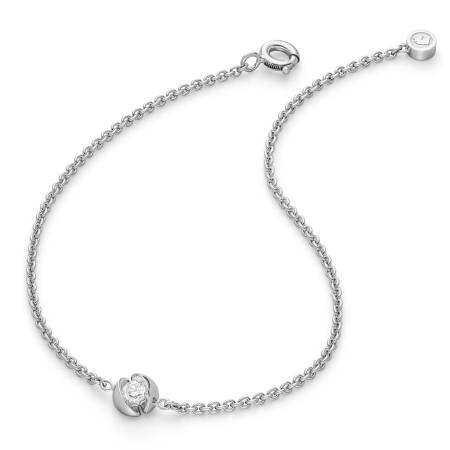 211 CALL2 10, Calla Armband, Weißgold, 1 Brillant 0,09ct, Länge 16,5 cm