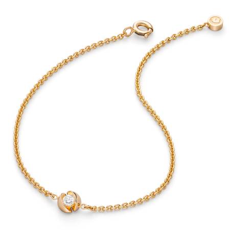 111 CALL2 10, Calla Armband, Gelbgold, 1 Brillant 0,09ct, Länge 16,5 cm
