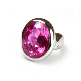 A. Odenwald: Ring mit Synthese pink oval