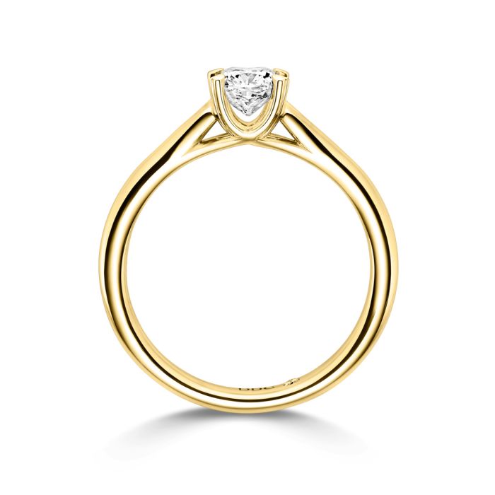 Diamantring 'La Fleur', Gelbgold  - stehende Ansicht