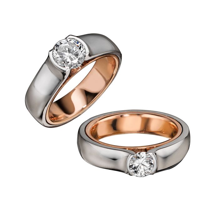 Diamantringe 'Twin Colour'