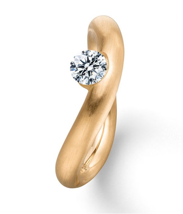 Diamantring La Luna in Gelbgold