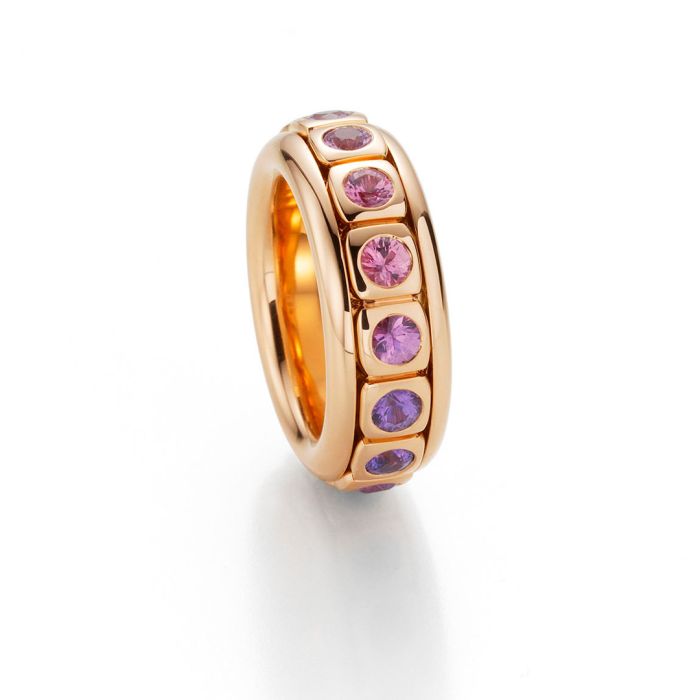 Tango Ring, Gelbgold, 15 Safire