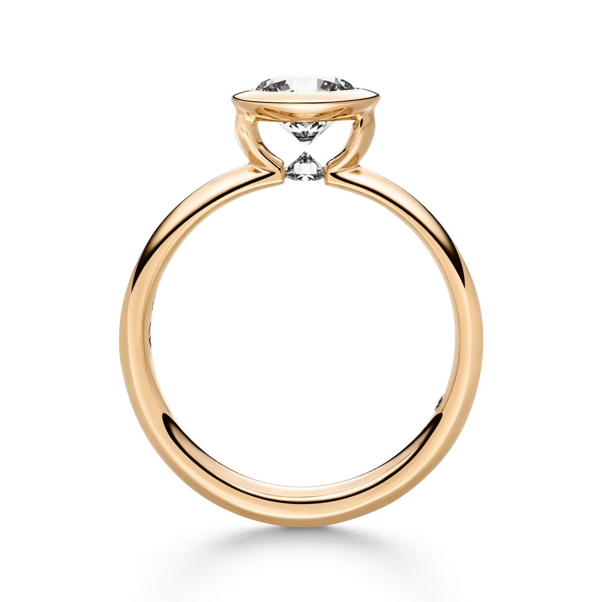 "Love of my Life", Diamantring Gelbgold mit Hauptstein und Unterstein