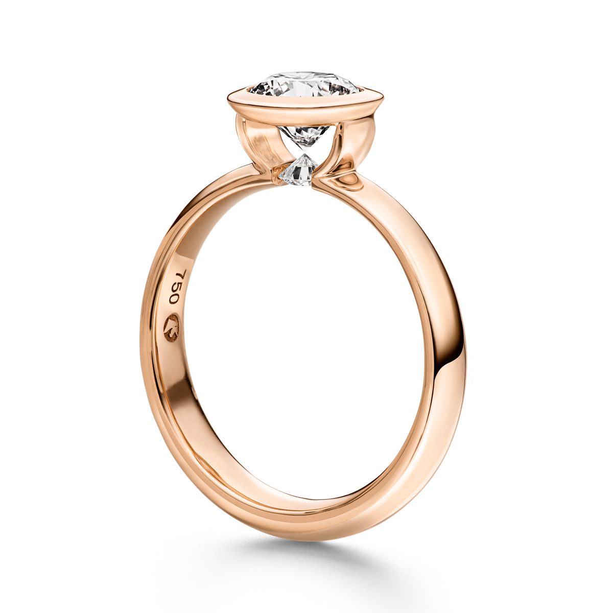 "Love of my Life", Diamantring Rotgold mit Hauptstein und Unterstein