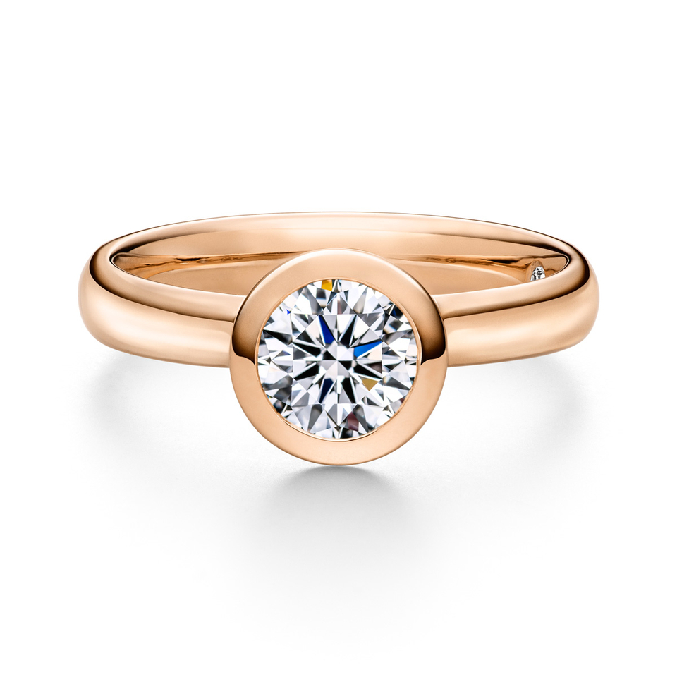 "Love of my Life", Diamantring Rotgold mit Hauptstein und Unterstein