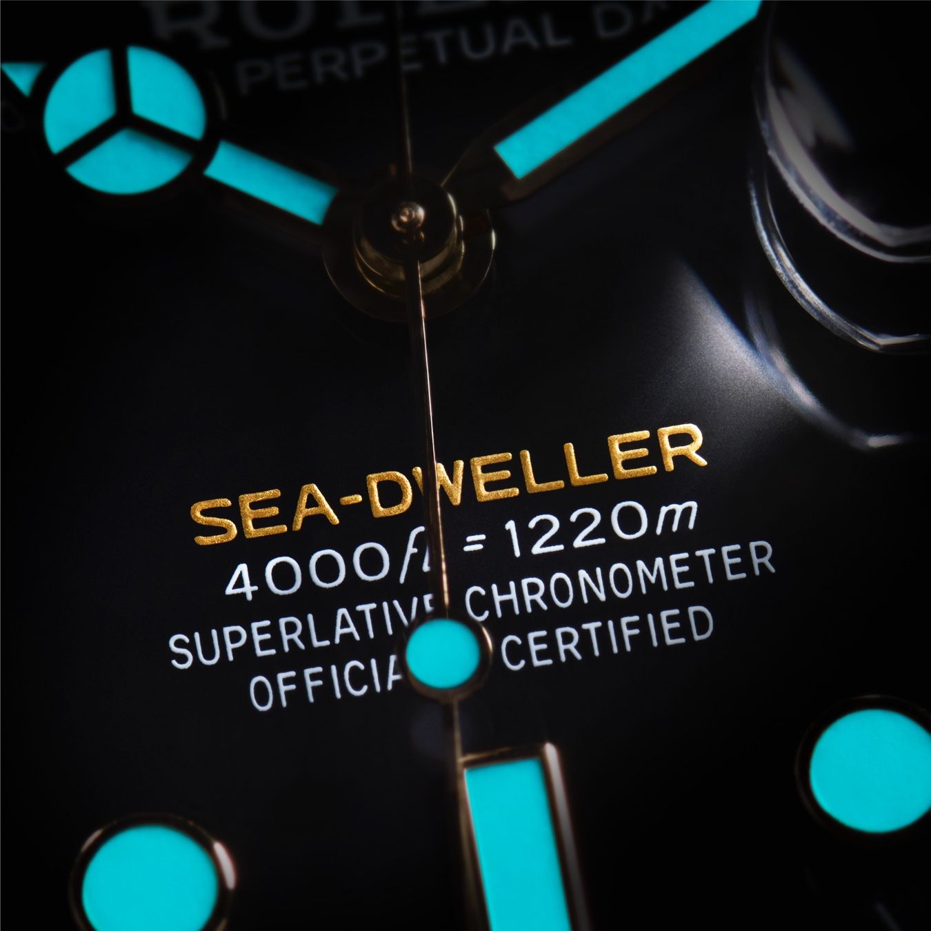 Chromalight-Anzeige für optimale Ablesbarkeit der Sea Dweller