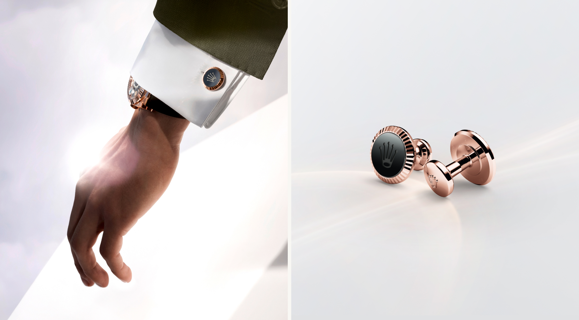 Rolex Manschettenknöpfe „Riffeldesign”