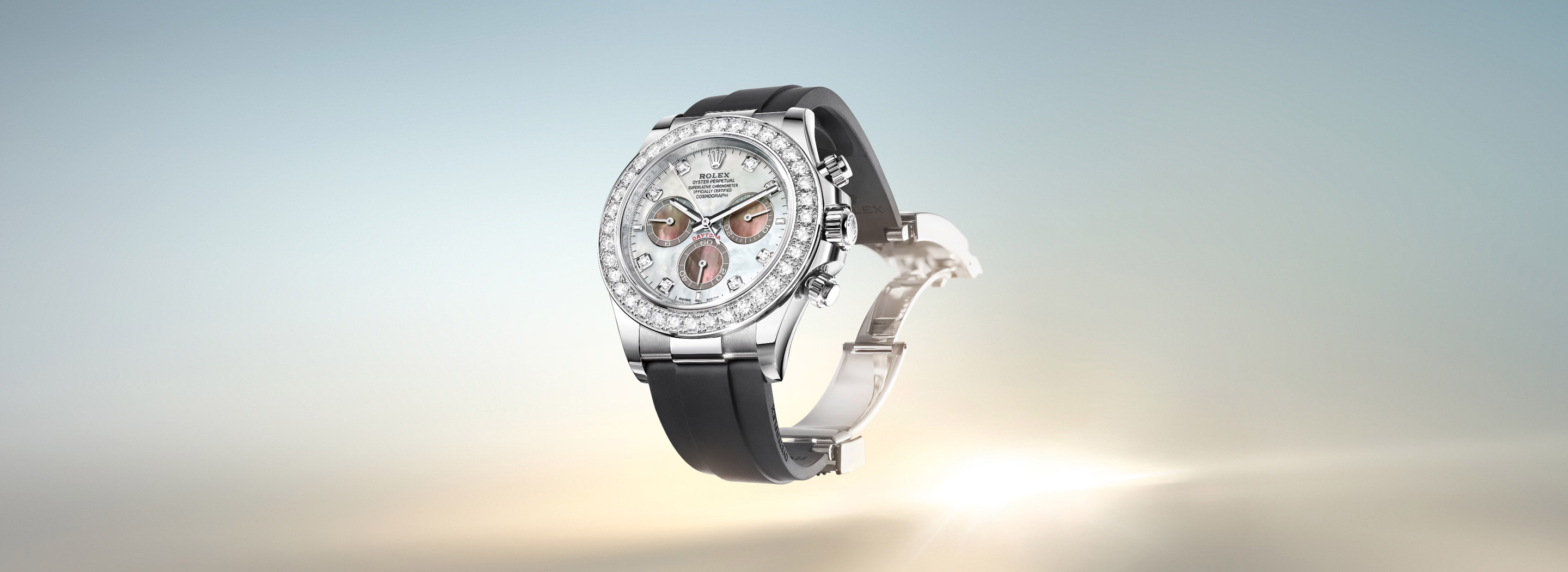 Cosmograph Daytona in 18 Karat Weißgold mit Diamantlünette