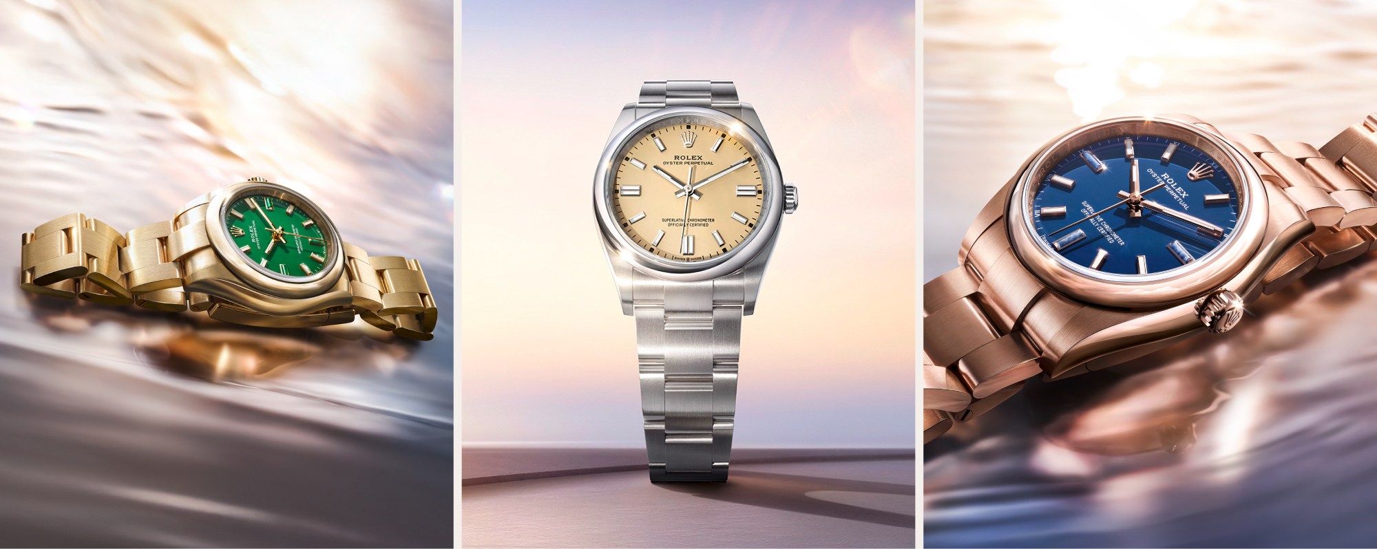 drei verschiedene Modell der Oyster Perpetual