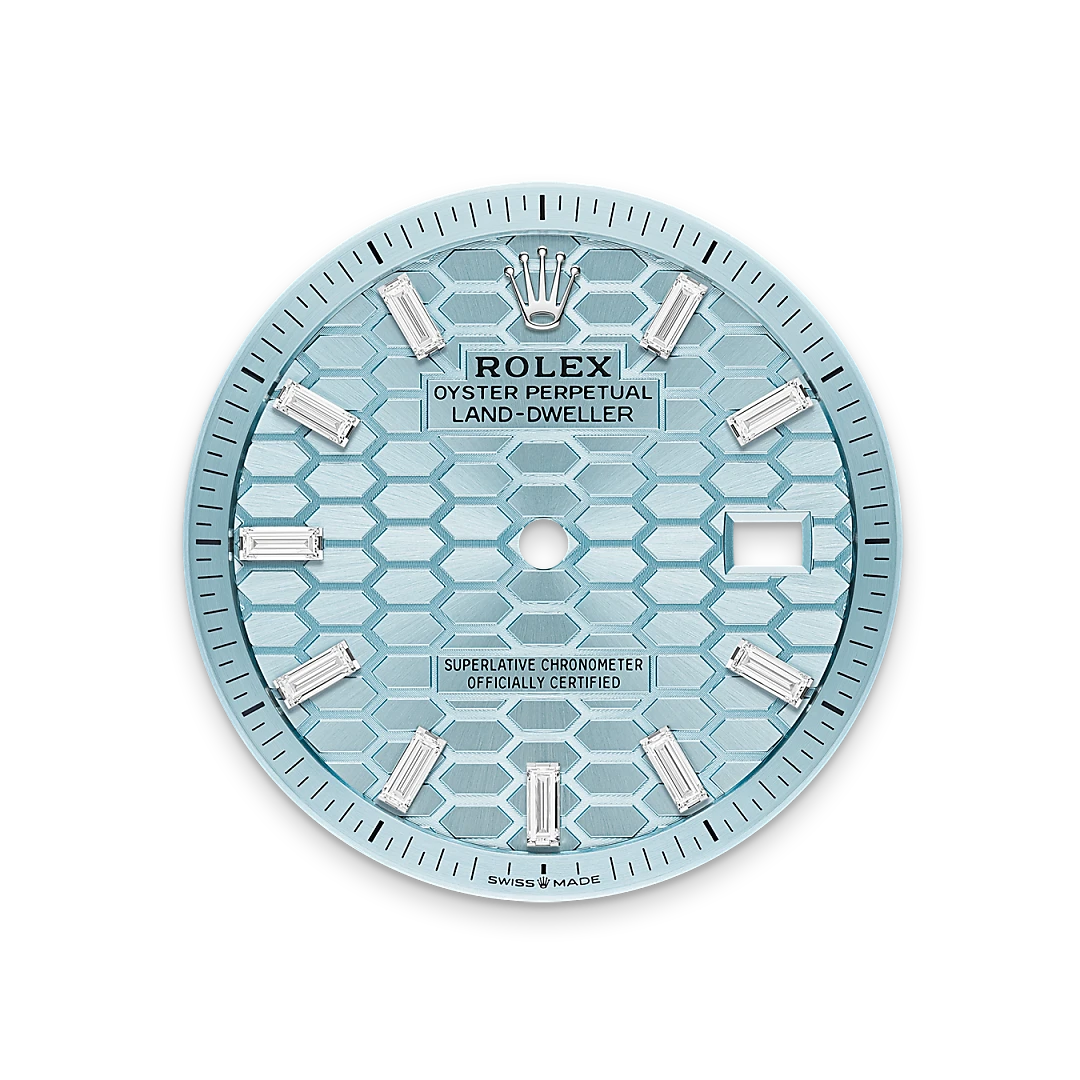 Rolex Land-Dweller 36, Eisblaues Zifferblatt