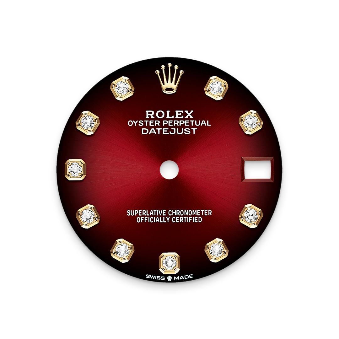 Rolex Datejust 31, Zifferblatt in Rot ombré