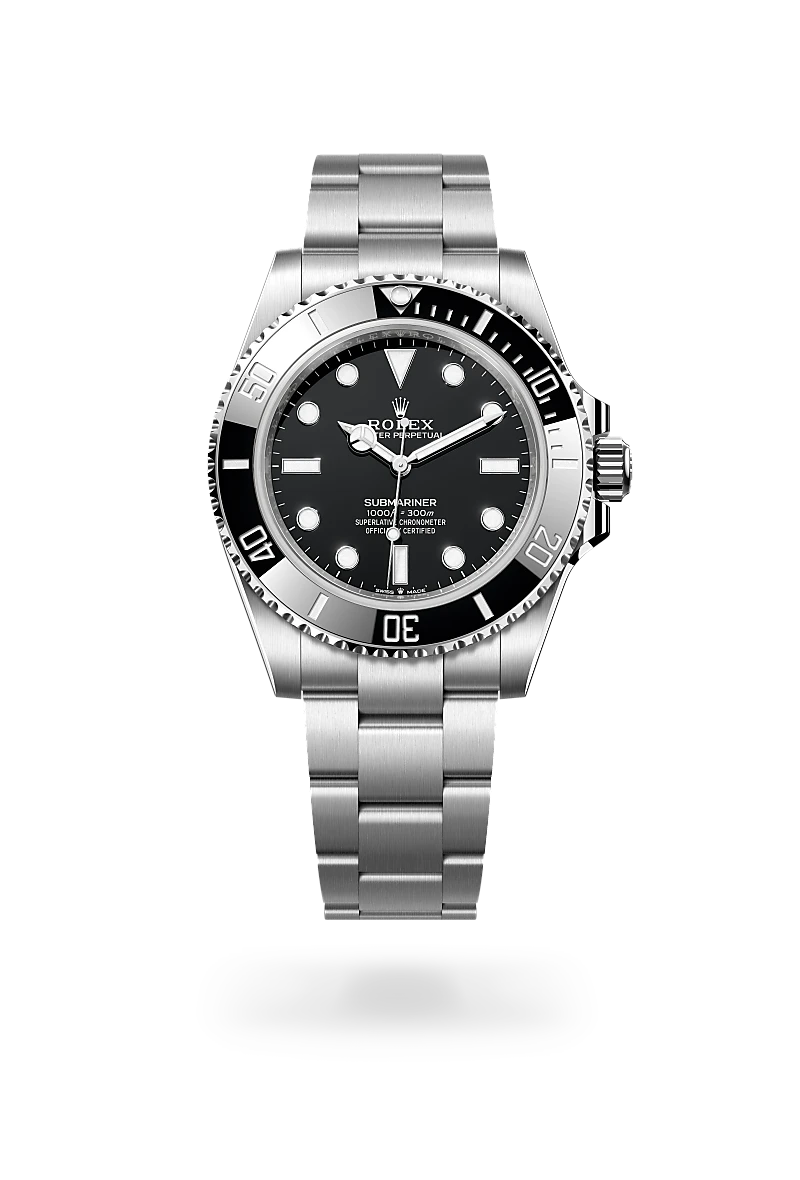 Rolex Submariner, Kratzfestes Saphirglas, Oyster-Band (dreireihig), massive Elemente