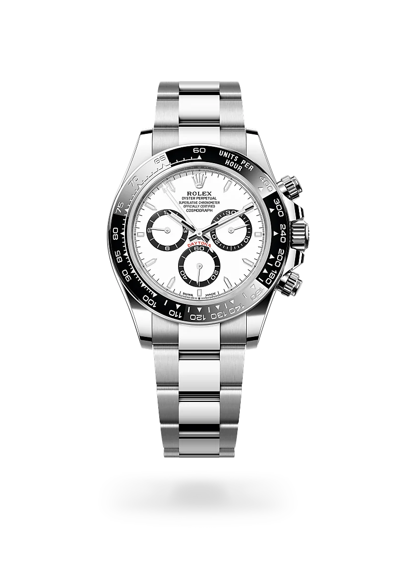 Rolex Cosmograph Daytona, Kratzfestes Saphirglas, Oyster-Band (dreireihig), massive Elemente