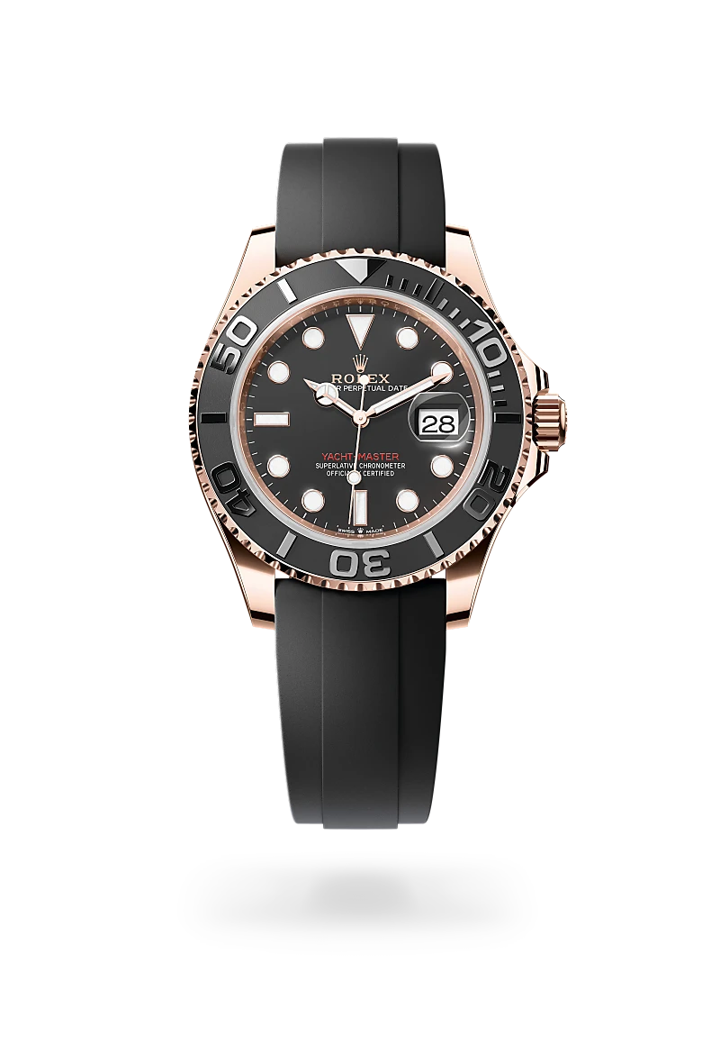 Rolex Yacht-Master 40, Kratzfestes Saphirglas, Zykloplupe zur Vergrößerung des Datums, Oysterflex-Band