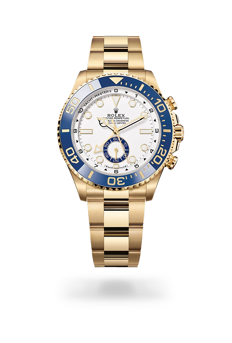Rolex Yacht-Master II, Kratzfestes Saphirglas, Oyster-Band (dreireihig), massive Elemente