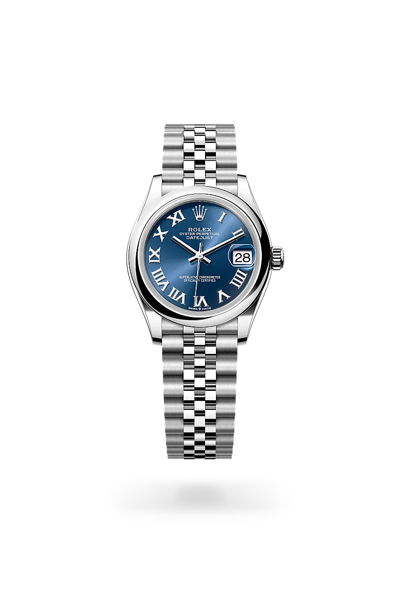 Rolex Datejust 31, Kratzfestes Saphirglas, Zykloplupe zur Vergrößerung des Datums, Jubilee, fünfreihig
