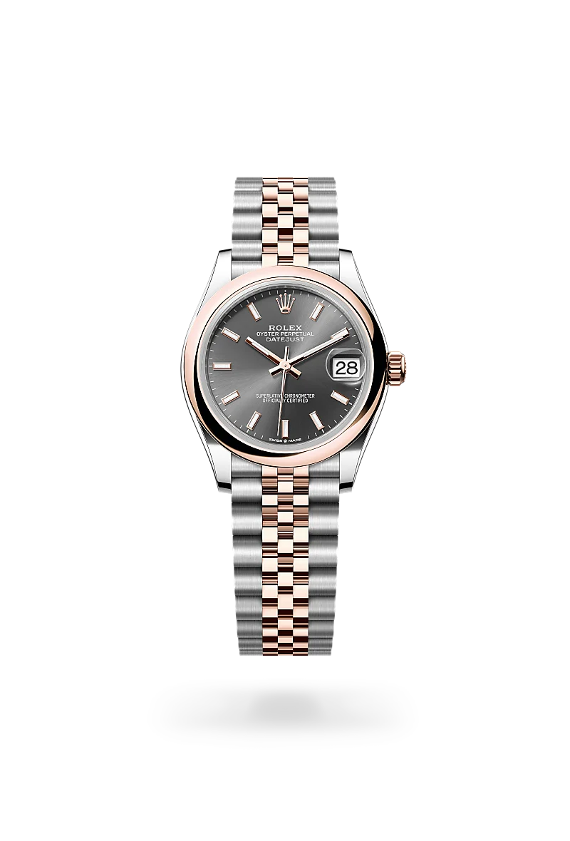 Rolex Datejust 31, Kratzfestes Saphirglas, Zykloplupe zur Vergrößerung des Datums, Jubilee, fünfreihig